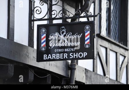 The Perfect Gentleman Barber shop mens hairdressers in Arundel West Sussex UK Stock Photo