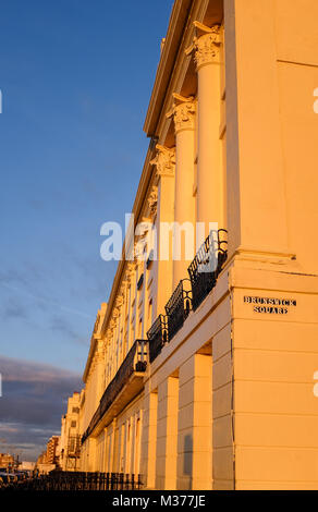 Corner of Brunswick Square and Brunswick Terrace regency buildings on Hove seafront Brighton UK Stock Photo