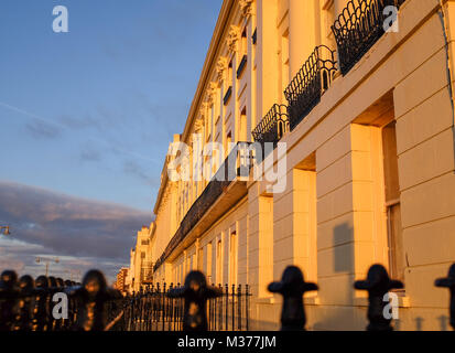 Corner of Brunswick Square and Brunswick Terrace regency buildings on Hove seafront Brighton UK Stock Photo