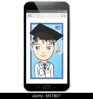 Mobile Phone Photo Screen. Stock Vector