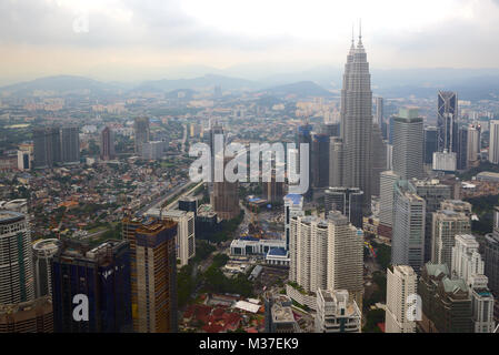 Kuala Lumpur, Malaysia - November 1, 2014: View of the city of Kuala Lumpur aerial view Stock Photo