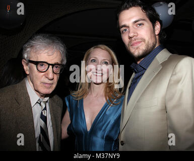 Woody Allen, Patricia Clarkson, Henry Cavill attending the 'Whatever Works' premiere as part of the 2009 Tribeca Film Festival - Opening Night After Party at the Royalton n New York City.  April 22, 2009. Credit: Walter McBride/MediaPunch Stock Photo