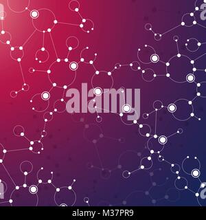 Geometric pattern with connected lines and dots. Stock Vector