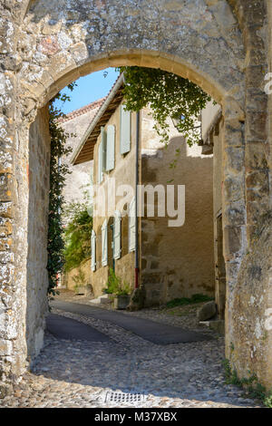 France Southwest Medieval village of Montesquiou 13th century gate ...