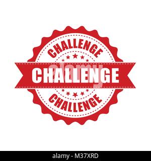 Challenge grunge rubber stamp. Vector illustration on white background. Business concept challenge stamp pictogram. Stock Vector