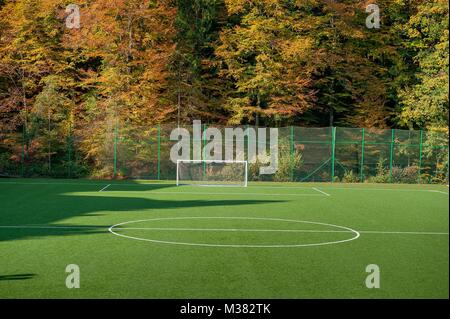 soccer field in synthetic grass Stock Photo