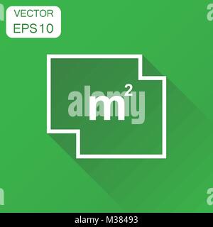 House plan icon. Business concept room plan pictogram. Vector illustration on green background with long shadow. Stock Vector