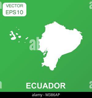 Ecuador map icon. Business concept Ecuador pictogram. Vector illustration on green background. Stock Vector