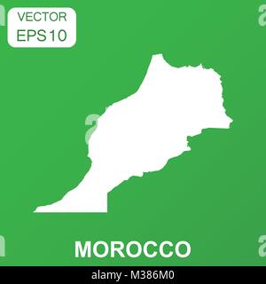 Morocco map icon. Business concept Morocco pictogram. Vector illustration on green background. Stock Vector
