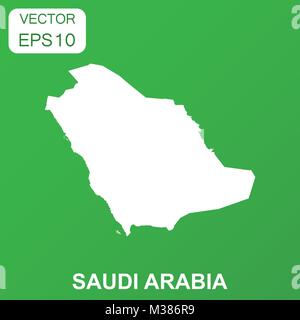 Saudi Arabia map icon. Business concept Saudi Arabia pictogram. Vector illustration on green background. Stock Vector