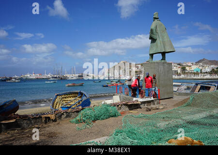 Statue of Diogo Afonso, Mindelo, Cape Verde Stock Photo