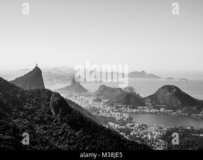 Cityscape seen from the Tijuca Forest National Park, Rio de Janeiro, Brazil Stock Photo