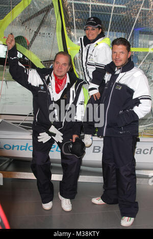 Carolin Fortenbacher, Hardy Krueger Jr, Enno von Rufin, BMW Sailing Cup Deutschlandfinale, Hamburg, 05.10.2012 Stock Photo