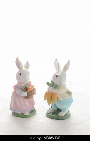 Easter Bunnies on white background Stock Photo