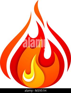 Fire flame, yellow red, vector illustration 10eps Stock Vector