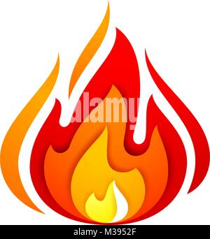 Fire flame, yellow red, vector illustration 10eps Stock Vector