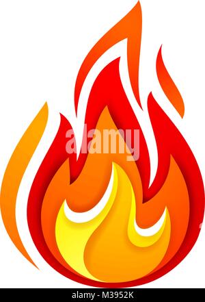 Fire flame, yellow red, vector illustration 10eps Stock Vector
