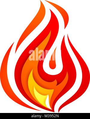 Fire flame, yellow red, vector illustration 10eps Stock Vector