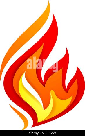Fire flame, yellow red, vector illustration 10eps Stock Vector