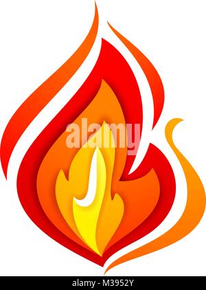 Fire flame, yellow red, vector illustration 10eps Stock Vector