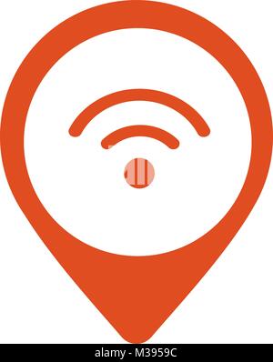 Wi-fi location pointer icon vector. Stock Vector