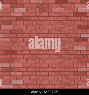 Seamless grunge texture background made of red stone tiles Stock Vector