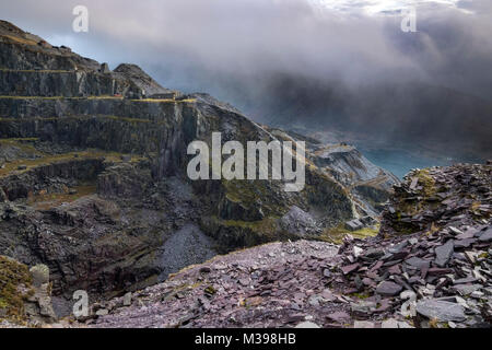 Dinorwic Slate Mine, Snowdonia National Park, North Wales, UK Stock Photo