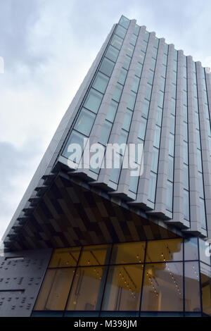 a cantelever on a modern building at lewisham college in central london. modern and contemporary buildings and architectural design. modern and city. Stock Photo