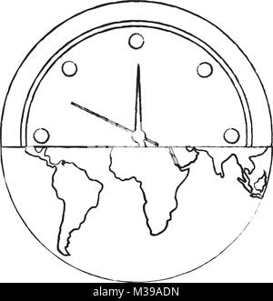 earth globe clock time ecology concept Stock Vector