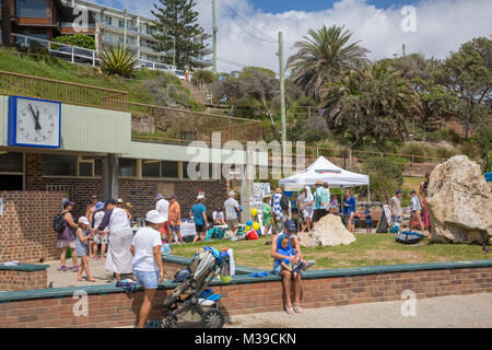 Swimming pool changing rooms and facilities at Bronte beach ocean pool, Sydney,Australia Stock Photo