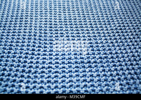 Cyan cotton cloth with ribbed stitches abstract background Stock Photo