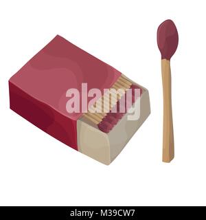 Cartoon Home Kitchen Matches Isolated on White Background. Vector Stock Vector