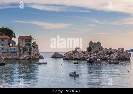 Przno resort village on the Adriatic Sea coast near Budva city Montenegro Stock Photo