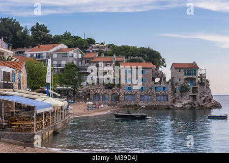 Small bay of Przno resort village on the Adriatic Sea coast near Budva city Montenegro Stock Photo