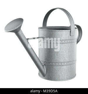Zinc watering can isolated on white background 3D rendering Stock Photo