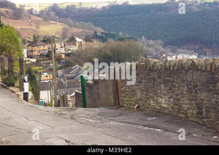 Exploratory documentary into the murders commited by Harold Jones in Abertillery in 1921. One of the victim's bodies was buried in this lane for years Stock Photo