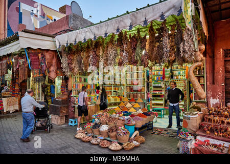 Berber market in  Marrakesh, Morocco, Africa Stock Photo