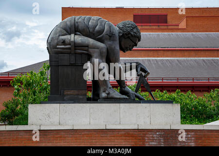 'Newton' after William Blake statue (by Eduardo Paolozzi), British Library, London, England, United Kingdom Stock Photo