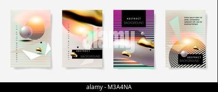 set of four covers templates abstract background Stock Vector