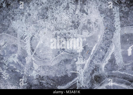 Close up on a frozen water surface Stock Photo