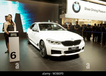 Greater Noida, India. 9th February 2018. The BMW 6GT M Sport car is on display at the Auto Expo 2018 at India Expo Mart in Greater Noida, India. The Auto Expo is a biennial event and is being held during 9th to 14th February 2018. Credit: Karunesh Johri/Alamy Live News. Stock Photo