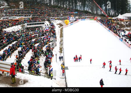 Grandiose Kulisse im Skisprungstadion an der Hochfirstschanze von Titisee-Neustadt Stock Photo