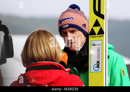 Severin Freund (WSV DJK Rastbüchl) im ZDF-Interview - FIS-Weltcup - Skispringen Qualifikation Stock Photo