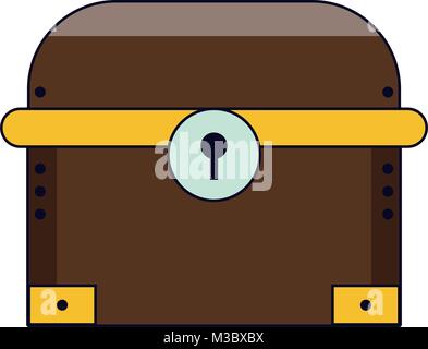 Videogame wooden chest cartoon Stock Vector