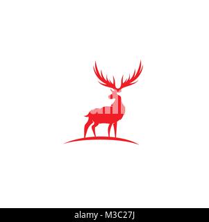 Red deer vctor illustration. Stock Vector