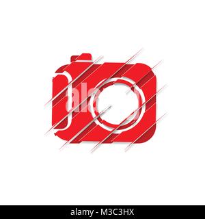 Red camera vector illustration. Stock Vector