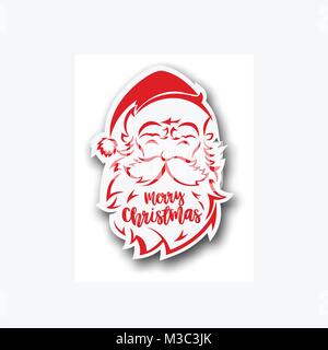 Santa Claus hat and beard logo vector illustration. Stock Vector