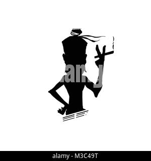 Man with a cigaratte vector illustration Stock Vector