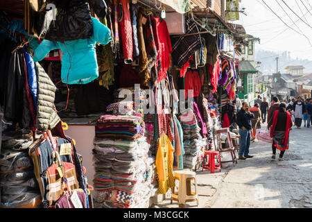 DARJEELING, INDIA, March 6, 2017: Shopping street in downtown Darjeeling Stock Photo