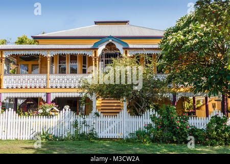 Australian countryside. Old Queenslander style house in suburbs. Shorncliffe, Australia Stock Photo